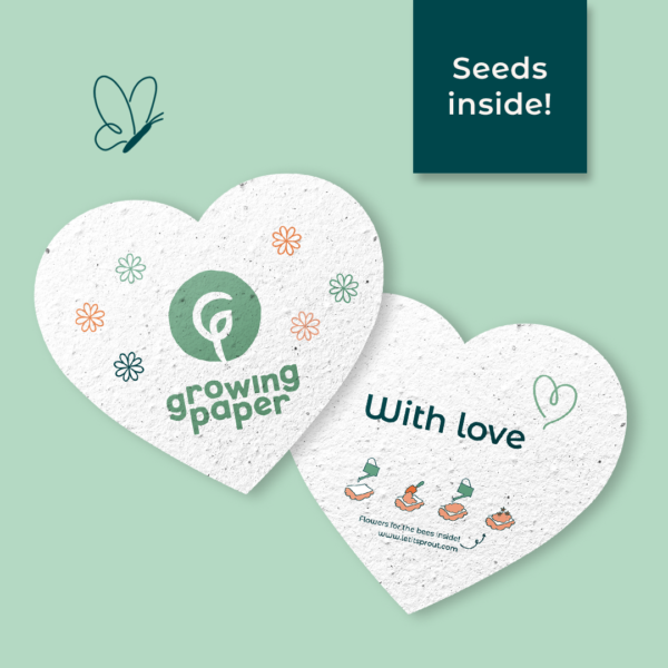 Groeipapier hart vorm op maat