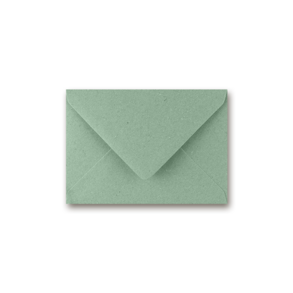 Kraft envelope C6 green back view.