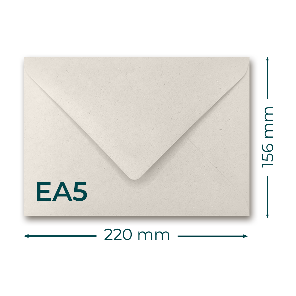 EA5 PaperWise envelope with measurements. 220 x 156 mm.
