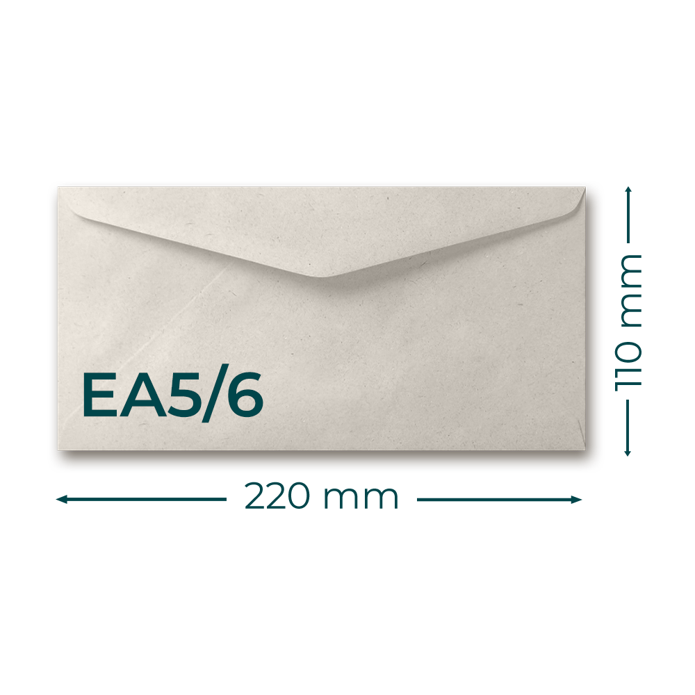 EA5/6 PaperWise envelope with measurements. 220 x 110 mm.