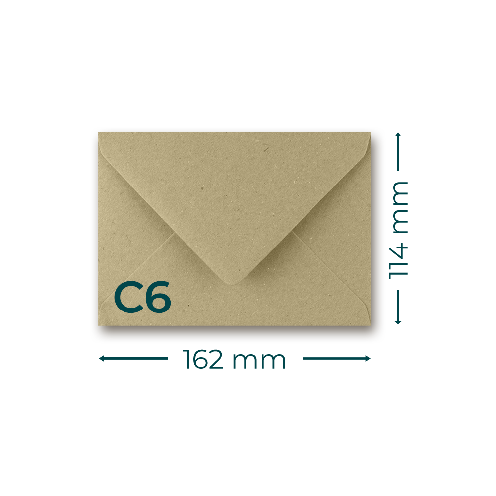 C6 kraft envelope in brown