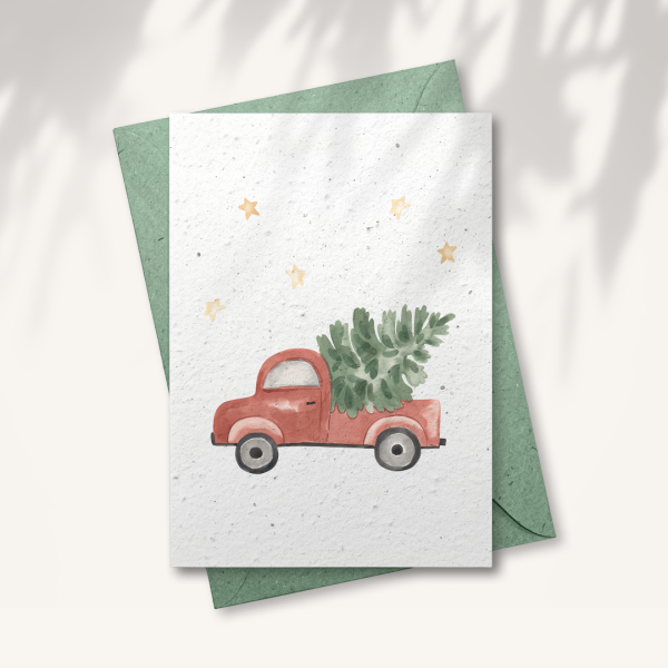 Kerstkaart “Kerstauto”
