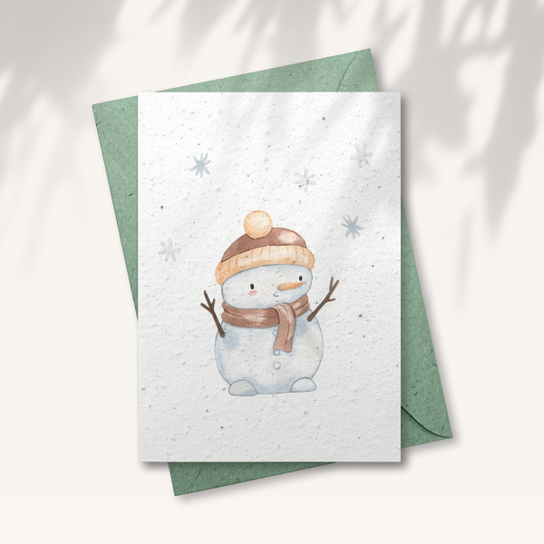 Kerstkaart “Sneeuwpop”