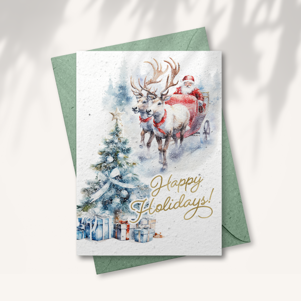 Kerstkaart “Traditioneel Happy Holidays”
