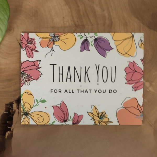 Example of a thank you card with bleed