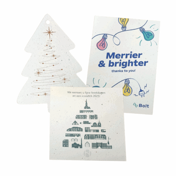 Individuell gestaltete Samenpapier-Weihnachtskarten