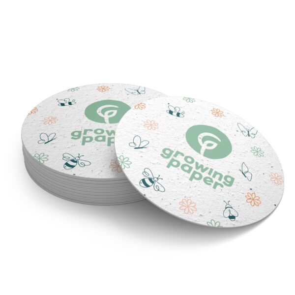 Custom seed paper coasters