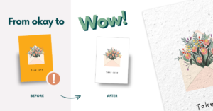 Example of growing paper design with 60% whitespace