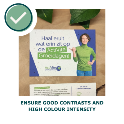 Growing paper card with high contrast and bright colours