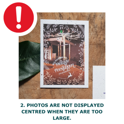 Growing paper card with an uncentered picture