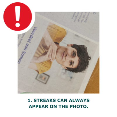 Growing paper card with printing stripes on the picture