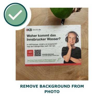 Growing paper card with picture without background