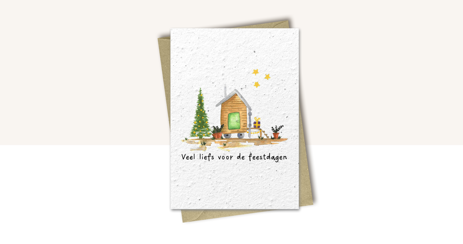 Tiny House Christmas card with envelope