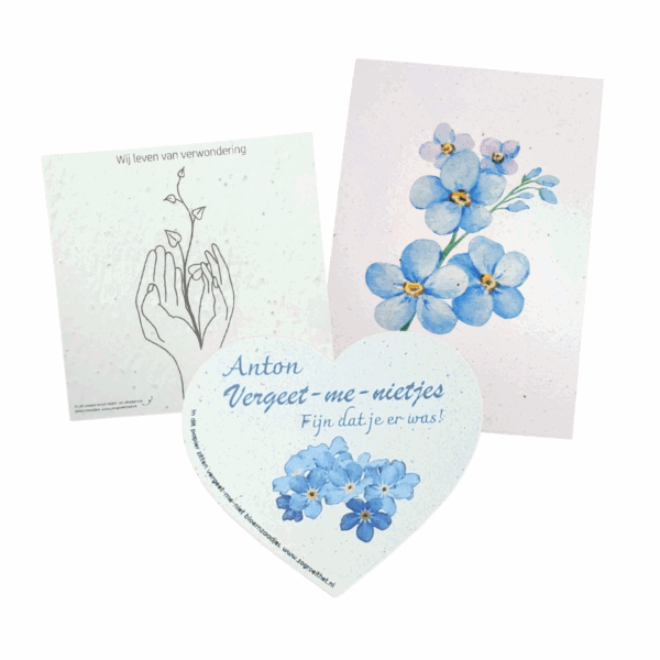 Individuell gestaltete Samenpapier-Gedenkkarten