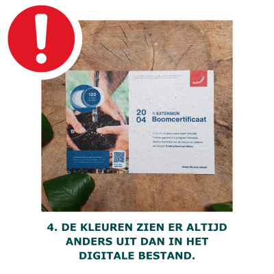 Kleuren kunnen verschillen op papier