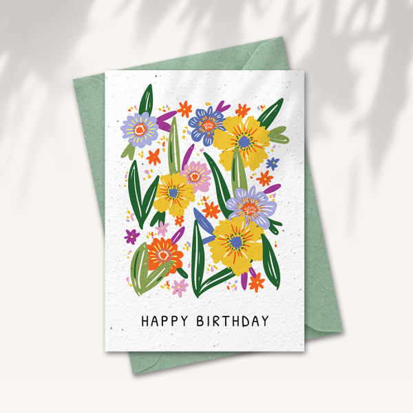Verjaardagskaart “Happy birthday”