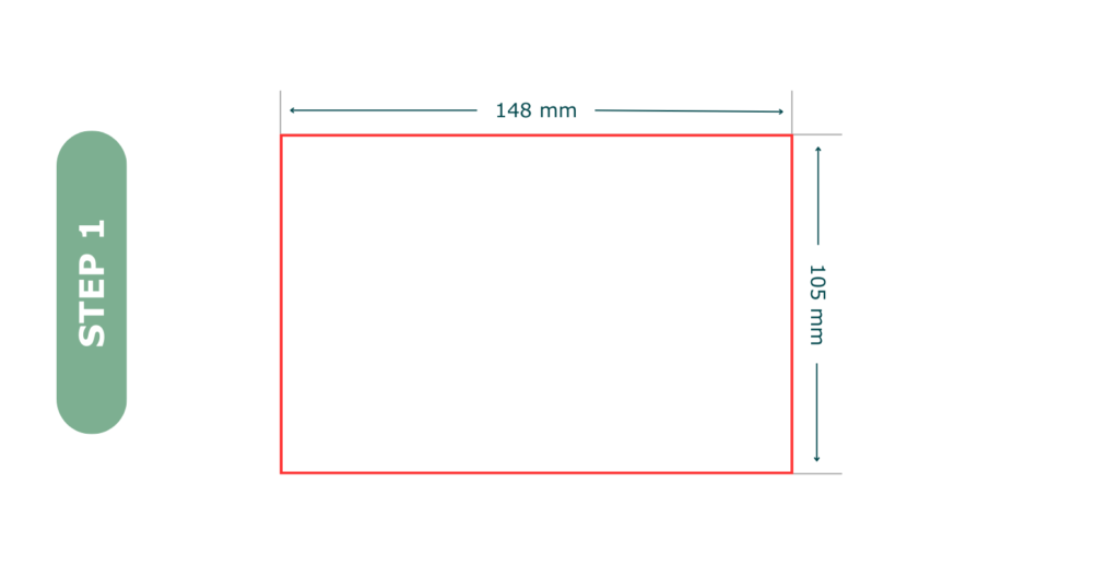 Step 1 of making a design with bleed