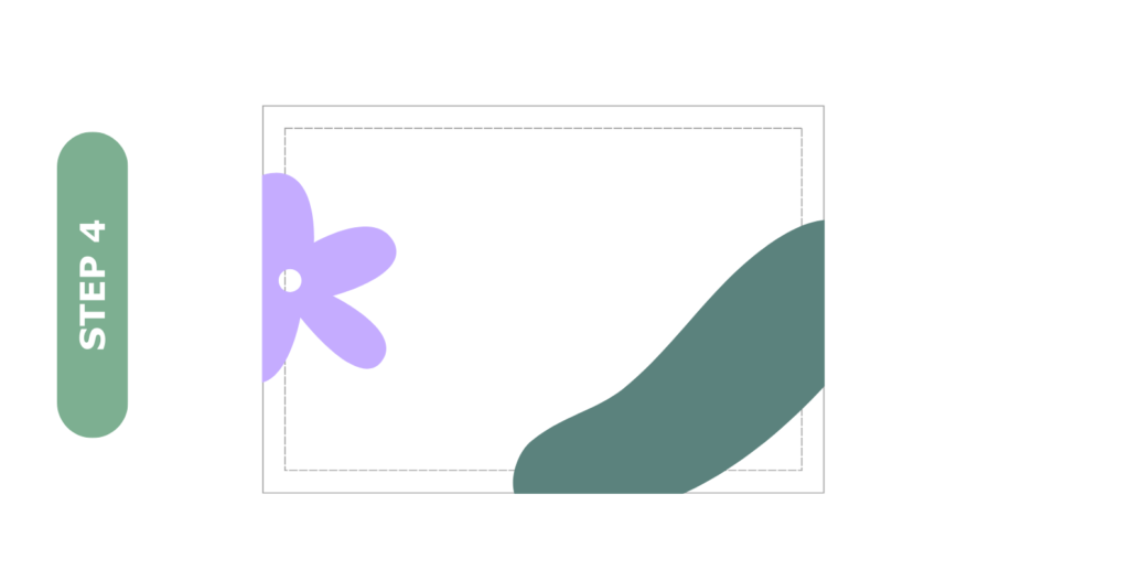 Step 4 of making a design with bleed