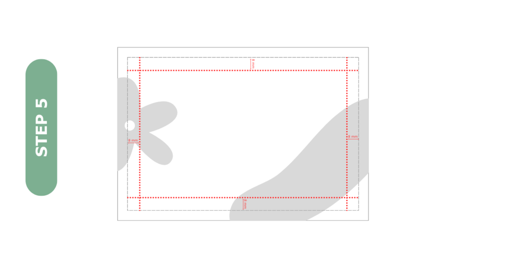 Step 5 of making a design with bleed