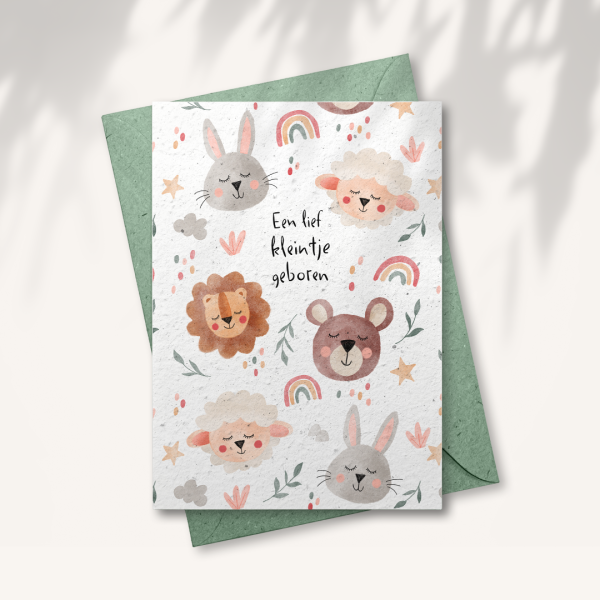 Baby kaart “Dieren”