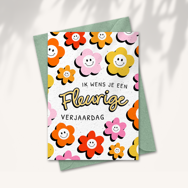 Verjaardagskaart “Fleurige verjaardag”