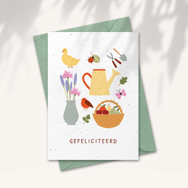 Wenskaart “Gefeliciteerd”