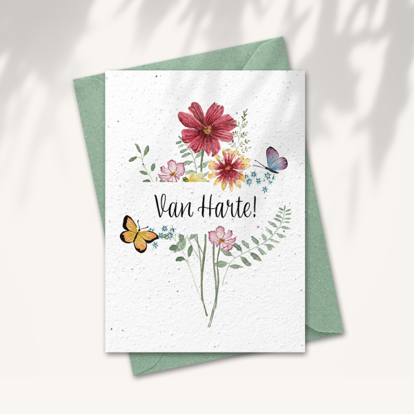 Wenskaart “Van harte”