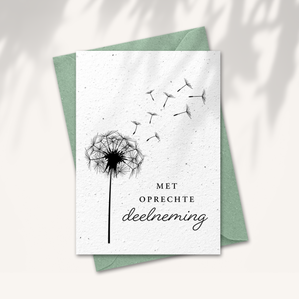 Growing paper card - Deepest sympathy - Closeup