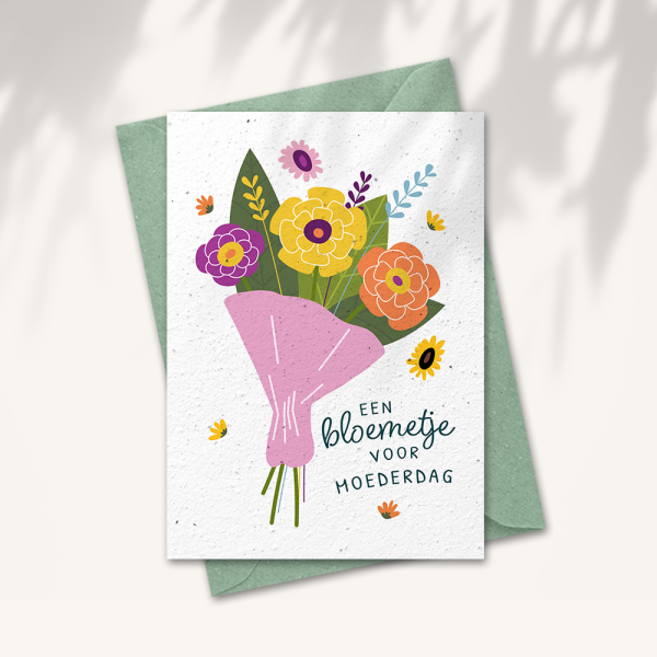 Moederdagkaart “Bloemetje voor Moederdag”