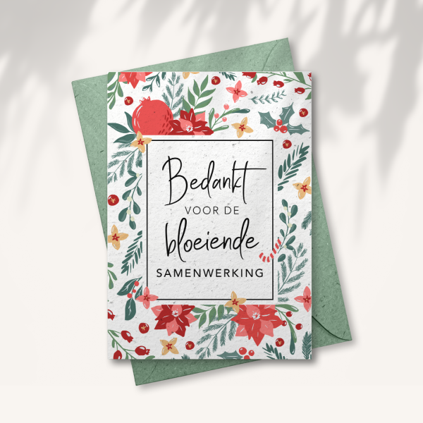 Kerstkaart “Bloeiende samenwerking”