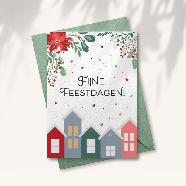 Kerstkaart “Kersthuisjes”