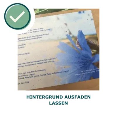 Growing paper card with faded background