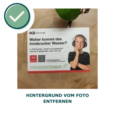 Growing paper card with picture without background