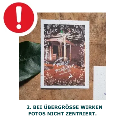 Growing paper card with an uncentered picture