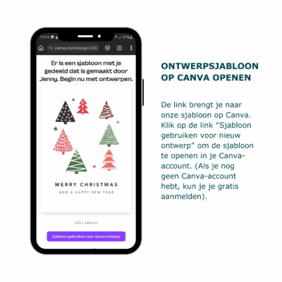 How to order your personalised Christmas card - Step 2 - Open the template on Canva