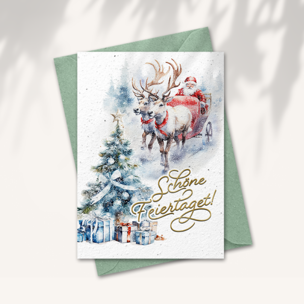 Weihnachtskarte traditionell “Schöne Feiertage”