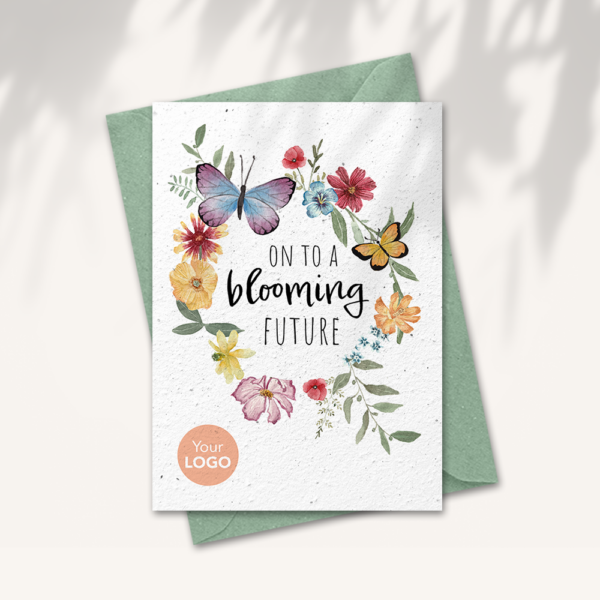 Blooming future card with logo