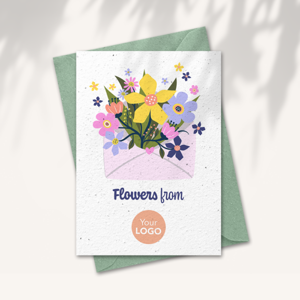 Flowers from us card with logo
