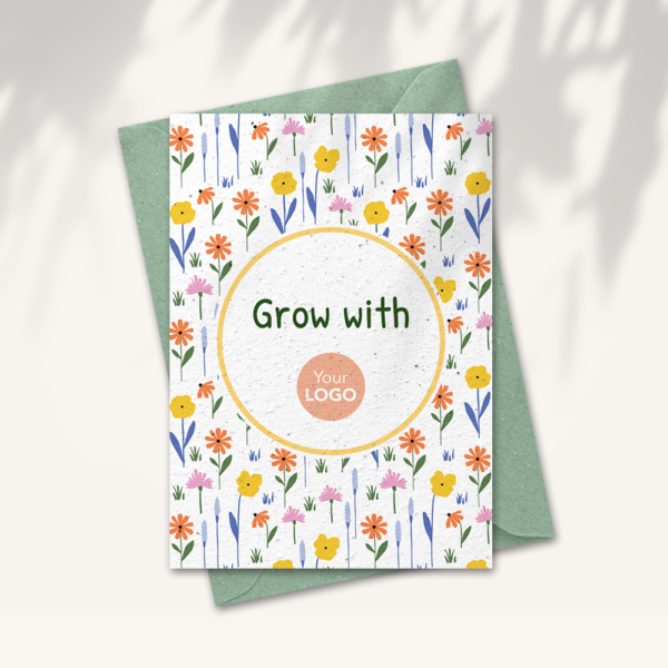 Grow with us card with logo