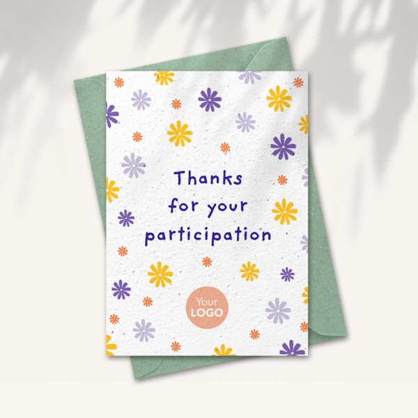 Thanks for your participation card with logo