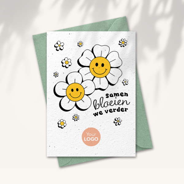 Together we bloom card with logo