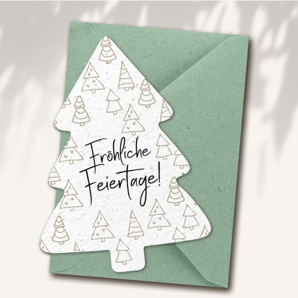 Weihnachtskarte Weihnachtsbaum “Fröhliche Feiertage”