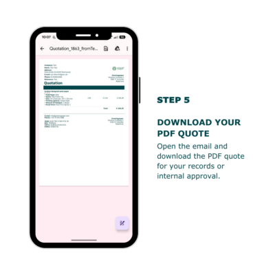 Request a quote mockup step 5