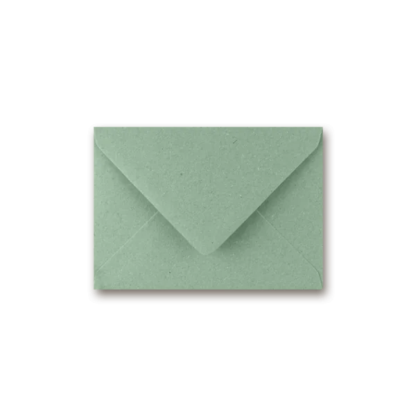 Kraft envelope C6 green back view.