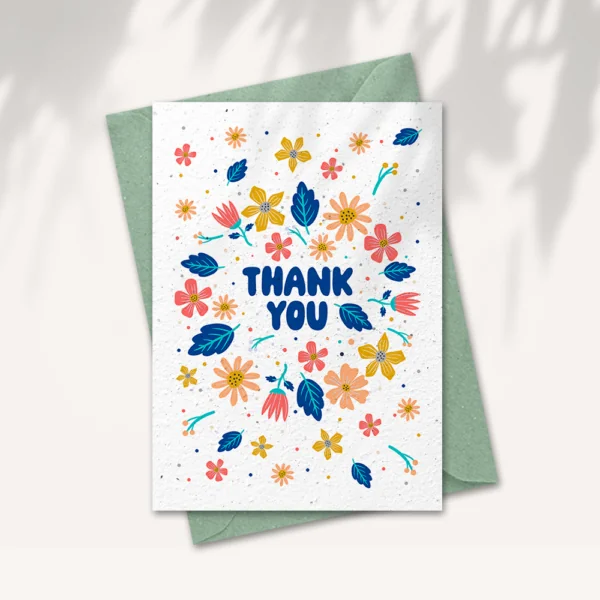 Growing paper card - Thank you - With envelope