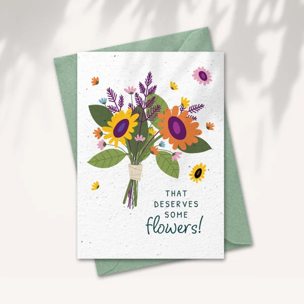 Growing paper card - That deserves some flowers! - Mood