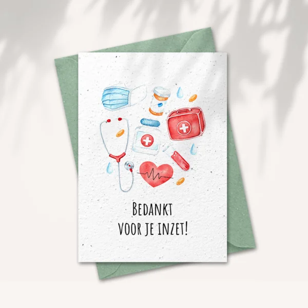 Dag van de zorg kaart - Bedankt voor je inzet met envelop