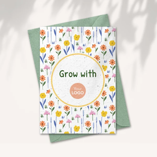 Grow with us card with logo