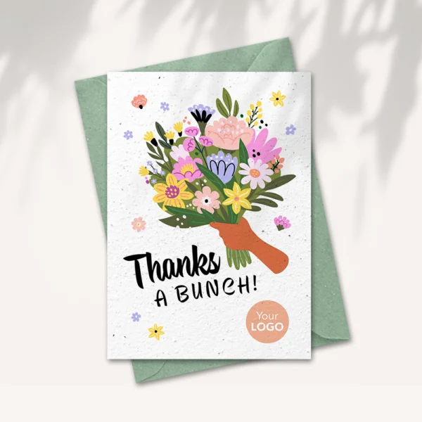 Thanks a bunch card with logo