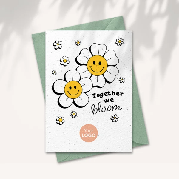 Together we bloom card with logo